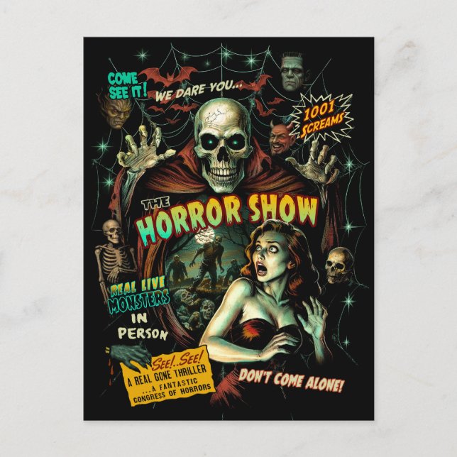 Spook Show Horror Retro Postcard (Front)