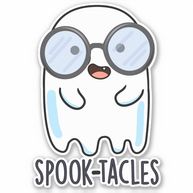 Spook-tacles Funny Ghost Pun  Sticker (Front)