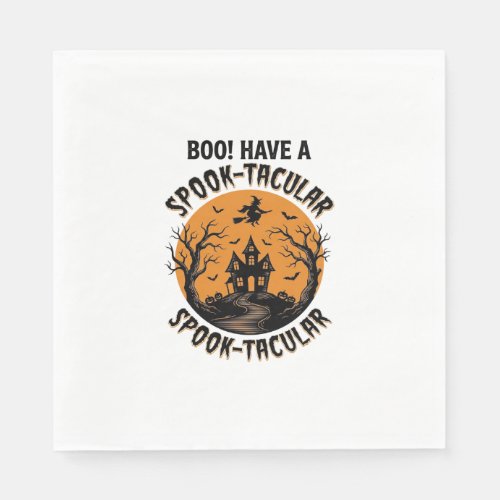 Spook-Tacular Halloween Haunted House Vintage Shir Napkins