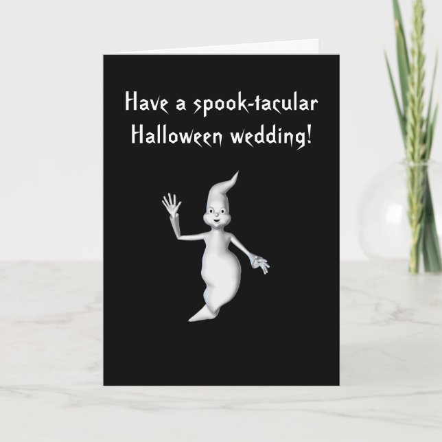 "Spook-tacular Halloween Wedding!" - Ghost Card (Front)