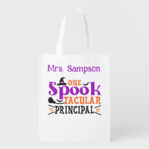 "Spook"tacular Principal Spooky Halloween Themed Grocery Bag