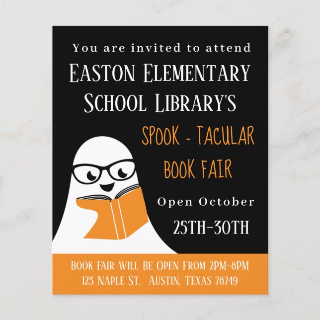 Spook-tacular Reading Book Fair Flyer (Front)