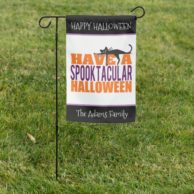 Spookatular Halloween Personalized Garden Flag (In SItu)