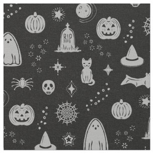 Spookie Things Pattern - Coal + Fog Fabric