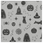 Spookie Things Pattern - Fog + Coal Fabric
