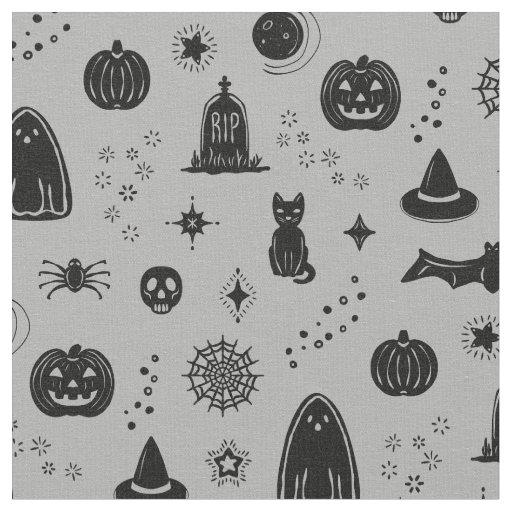 Spookie Things Pattern - Fog + Coal Fabric
