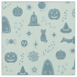 Spookie Things Pattern - Mint + Peacock Fabric