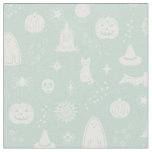 Spookie Things Pattern - Mint + Snow Fabric