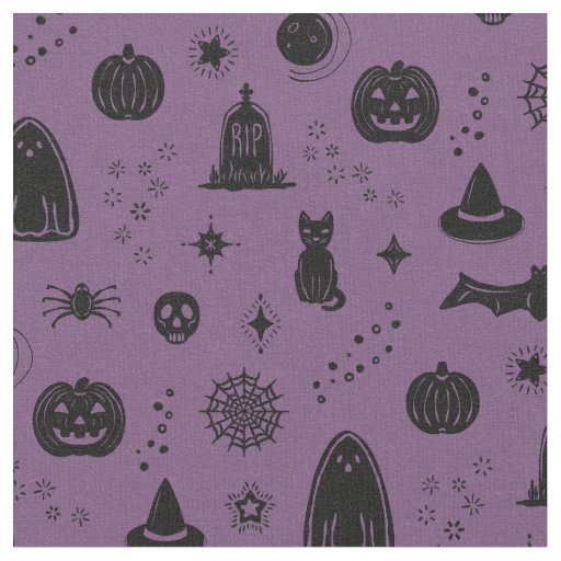 Spookie Things Pattern - Plum + Coal Fabric