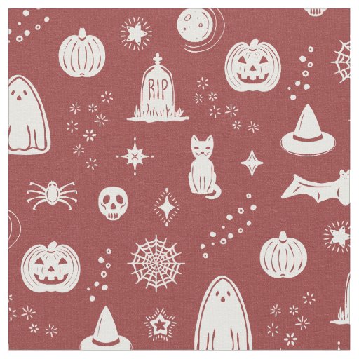 Spookie Things Pattern - Ruby + Snow Fabric