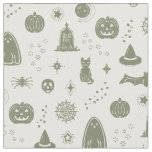 Spookie Things Pattern - Sage + Wine Fabric