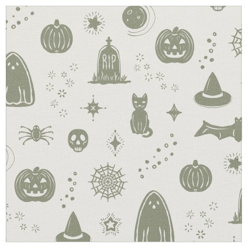 Spookie Things Pattern - Sage + Wine Fabric