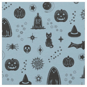 Spookie Things Pattern - Sky + Coal Fabric
