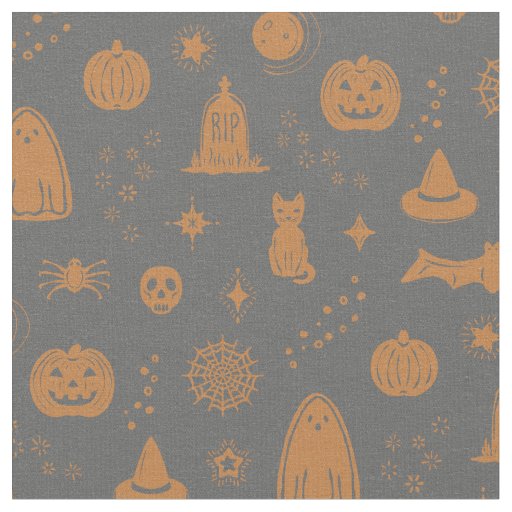 Spookie Things Pattern - Slate + Rust Fabric