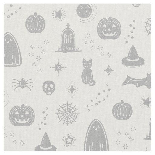 Spookie Things Pattern - Snow + Fog Fabric