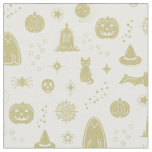 Spookie Things Pattern - Snow + Gold Fabric