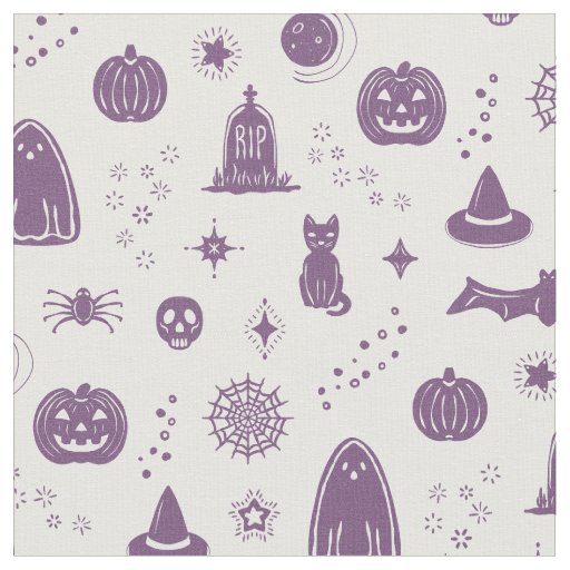 Spookie Things Pattern - Snow + Plum Fabric