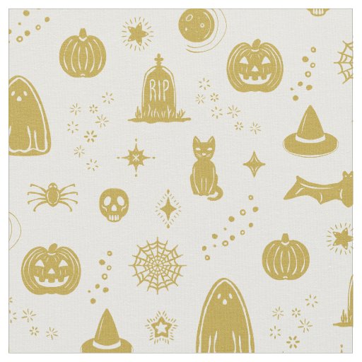 Spookie Things Pattern - Snow + Saffron Fabric