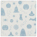 Spookie Things Pattern - Snow + Sky Fabric