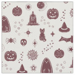 Spookie Things Pattern - Snow + Wine Fabric