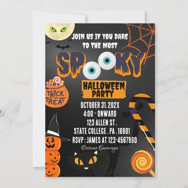 SPOOKIEST HALLOWEEN PARTY Invitation (Front)