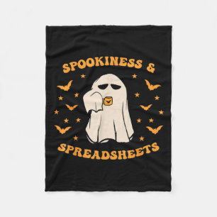 Spookiness And Spreadsheets Halloween Accountant B Fleece Blanket