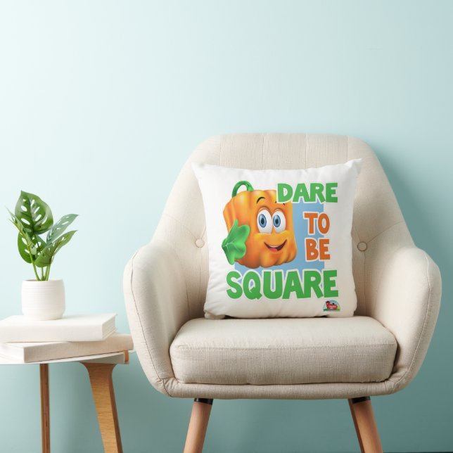 Spookley the Square Pumpkin | DARE TO BE SQUARE! Throw Pillow (Chair)