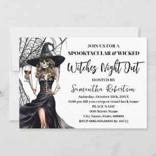 Spookltacular Halloween Witches Girls Night Out Invitation