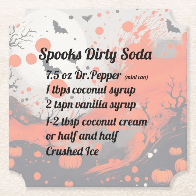 Spooks Dirty Soda Coaster (Front)