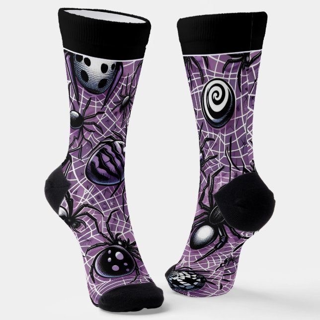 Spooks Halloween Spider Socks with Name (Angled)