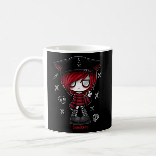 Spookscene Edgy Kitty Scene Emo Alt Goth Red Coffee Mug