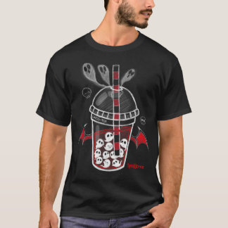 Spookscene Ghos-Tea Spooky Boba Emo Goth Alt Red T-Shirt