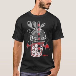 Spookscene GhosTea Spooky Boba Emo Goth Alt Red  T-Shirt