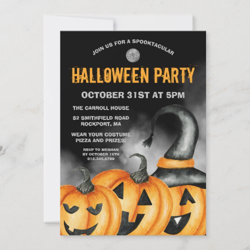 Spooktactular Laughing Pumpkins Halloween Party Invitation