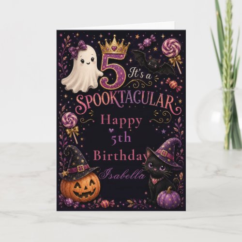 Spooktacular 5th Birthday Card