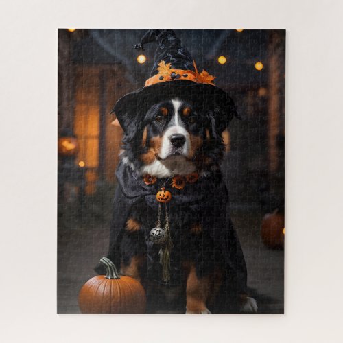 Spooktacular Bernese Dog A Halloween Howl_o_Ween Jigsaw Puzzle