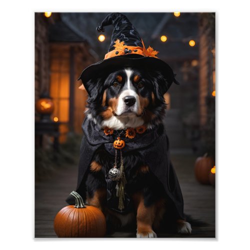 Spooktacular Bernese Dog A Halloween Howl_o_Ween Photo Print