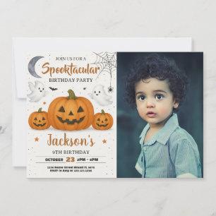 Spooktacular Birthday Invitation with photo