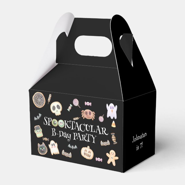 Spooktacular birthday kids party favor boxes (Front Side)