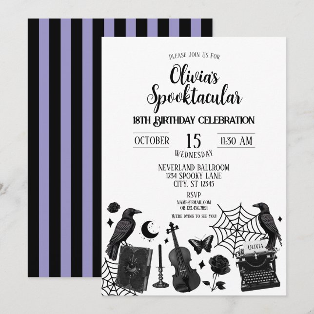 Spooktacular Birthday Party Invitation (Front/Back)