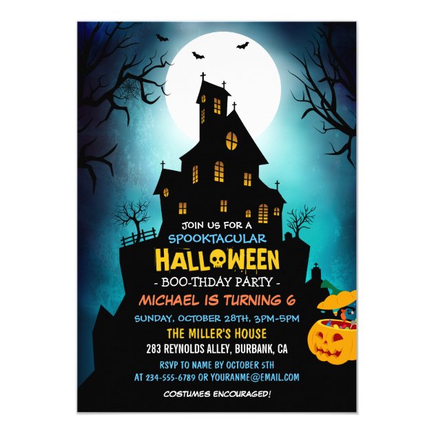 SPOOKTACULAR Costume Kids Halloween Birthday Party Invitation