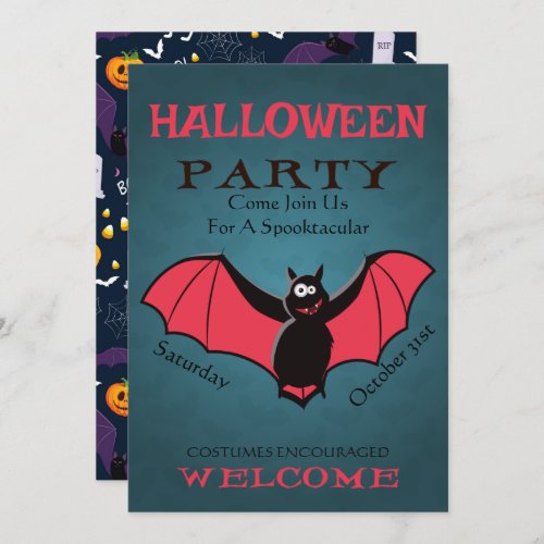 SPOOKTACULAR Costume Kids Halloween Birthday Party Invitation