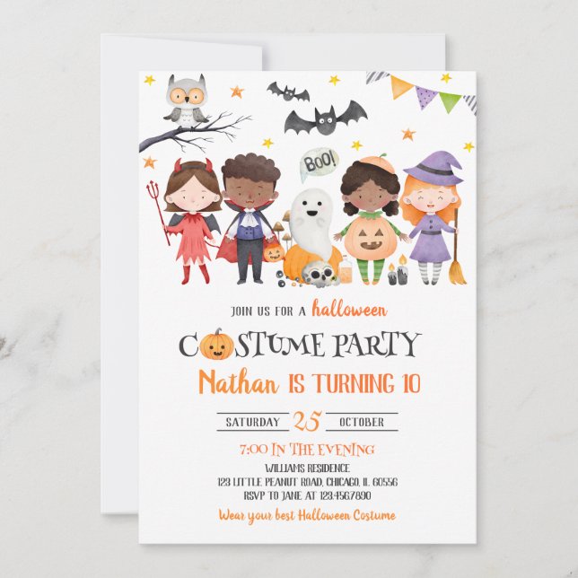 Spooktacular Costume Party Halloween Birthday Invitation (Front)