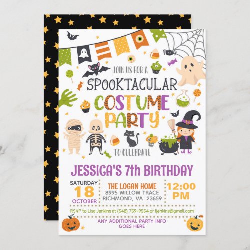 Spooktacular Costume Party Halloween Birthday _ WH Invitation