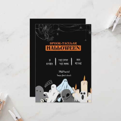 Spooktacular cute ghost Halloween party  Invitation