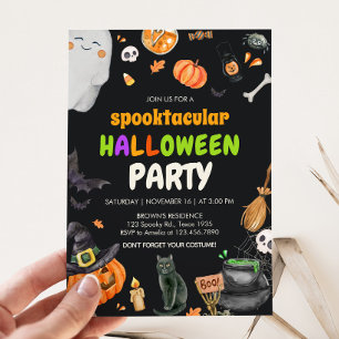 Spooktacular Cute Kids Costume Halloween Party Invitation