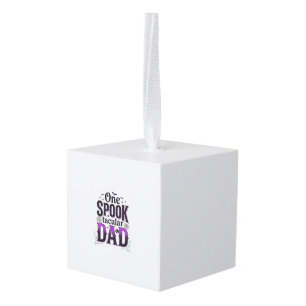 Spooktacular Dad Halloween Vintage Vector Design_1 Cube Ornament