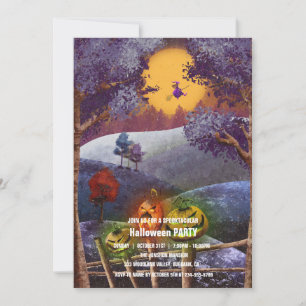 Spooktacular Dark Haunted House Halloween Party I Invitation