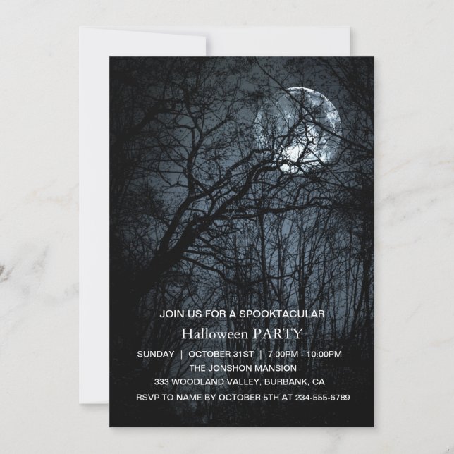 Spooktacular Dark Haunted House Halloween Party  I Invitation (Front)