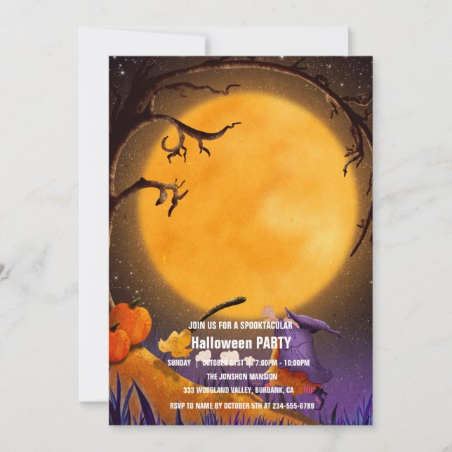 Spooktacular Dark Haunted House Halloween Party  I Invitation (Front)